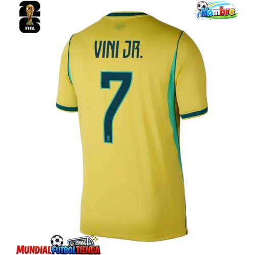 Camiseta Brasil Vinicius Junior #7 Primera Equipación Replica Mundial 2026 mangas cortas